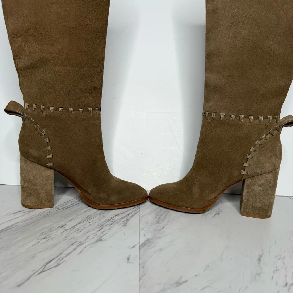 Tory Burch Contraire Suede Heeled Tall Boot 5 1/2 M
